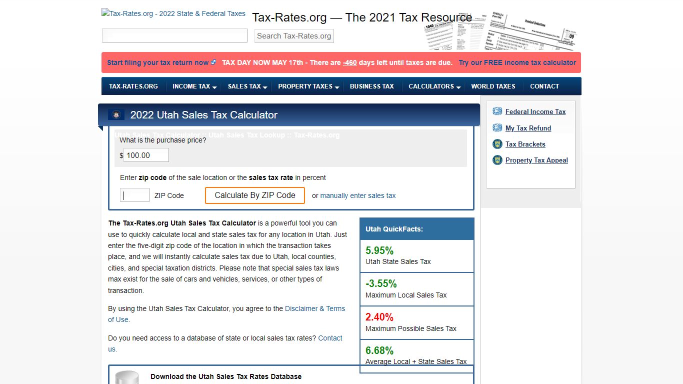 Utah Sales Tax Calculator - Tax-Rates.org