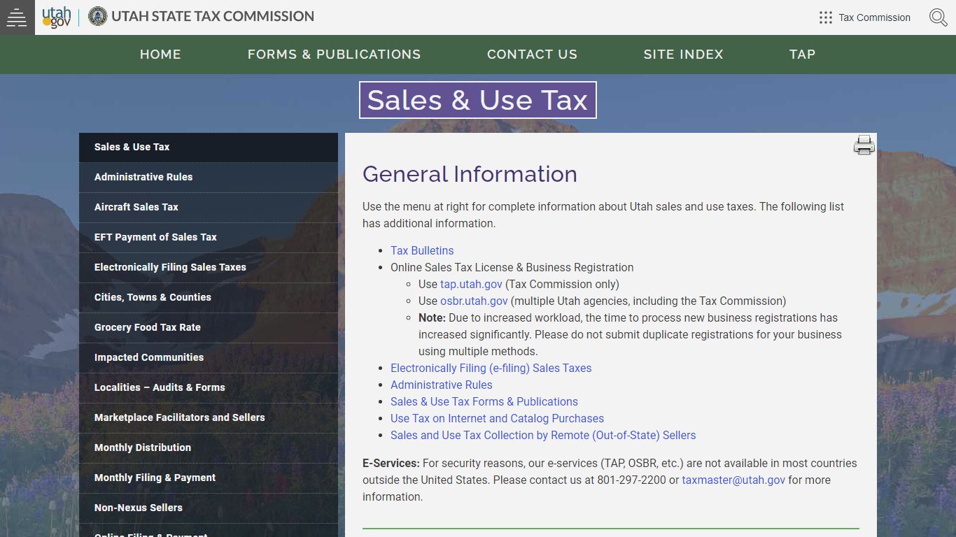 Sales & Use Tax - Utah State Tax Commission